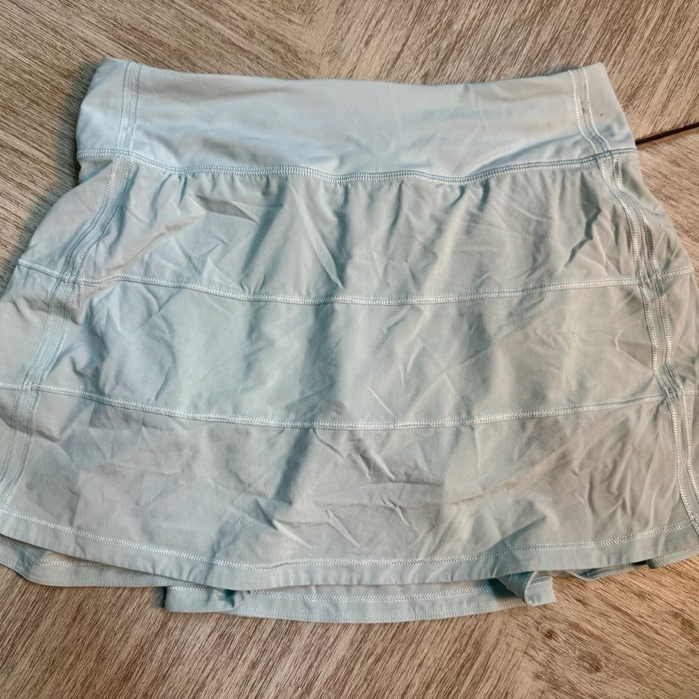 Lululemon Pace Rival Mid-Rise Skirt Skort Long Pastel Blue 4